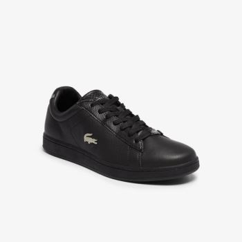 Lacoste Carnaby Evo Deri Platinum Sneakers Siyah Siyah | j77U4J0M