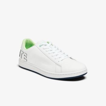 Lacoste Carnaby Evo Deri and Citrus Accent Sneakers Beyaz Lacivert | oWdhPEMd