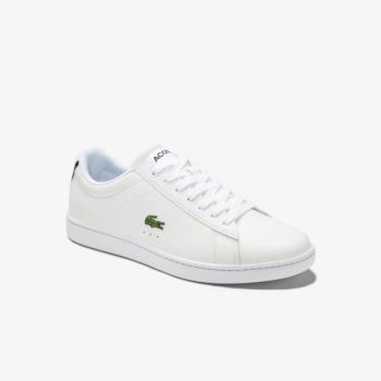 Lacoste Carnaby Evo Mesh-lined Deri Sneakers Beyaz | nRKAaIaL