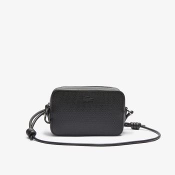 Lacoste Chantaco Matte Piqué Deri Shoulder Bag Siyah | jXgts1It