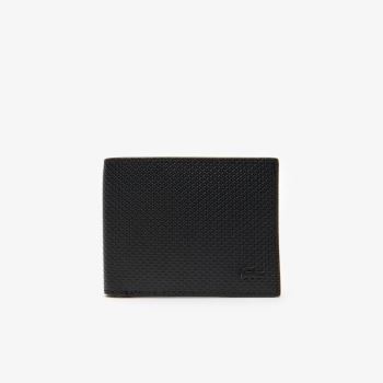 Lacoste Chantaco Piqué Deri 3 Card Wallet Siyah | PaHueHyJ