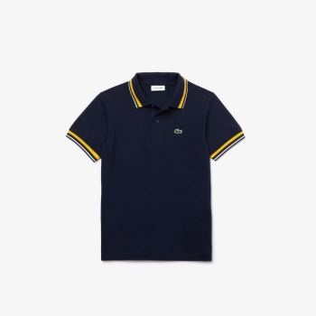 Lacoste Contrast Detail Pamuklu Piqué Polo Lacivert Mavi Beyaz | 223KbiDe