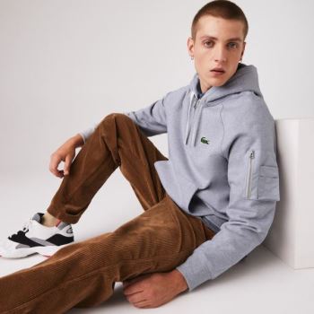 Lacoste Contrast Pocket Fleece Sweatshirt Gri | b8VJGEGi