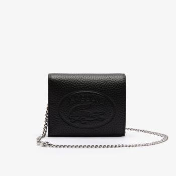 Lacoste Croco Crew Grained Deri Phone Wallet Siyah | anWhS1Qv