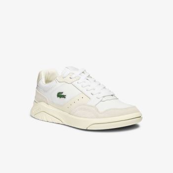 Lacoste Game Advance Luxe Deri and Süet Sneakers Beyaz Gri | FLpzgx1R