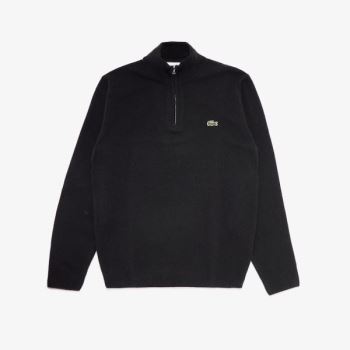 Lacoste Half Zip Collared Kazak Siyah | wxFBXVNe