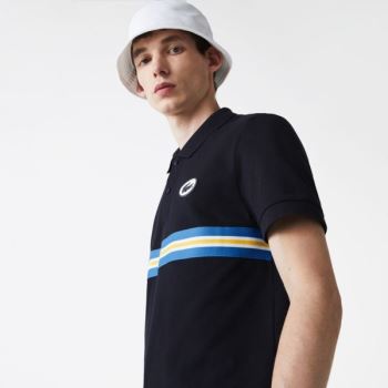 Lacoste Heritage Regular Fit Badge Pamuklu Piqué Polo Shirt Lacivert Mavi | G1AA1DmJ