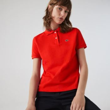 Lacoste Klasik Fit Soft Pamuklu Petit Piqué Polo Kırmızı | WUhalEn3