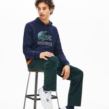 Lacoste Kukuletalı Fleece Sweatshirt Lacivert Mavi | BlQvYeod