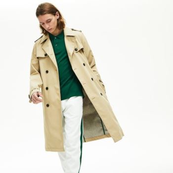 Lacoste Long Belted Pamuklu Trench Coat Bej Rengi | z8gKuxmQ