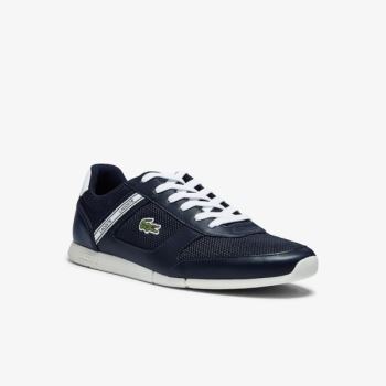 Lacoste Menerva Spor Tekstil and Deri Sneakers Lacivert Beyaz | VJzFCE3S