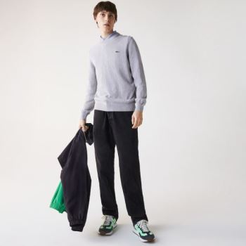 Lacoste Organic Pamuklu Crew Neck Kazak Gri | JrKkuOEr