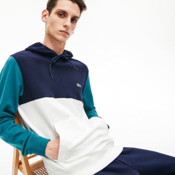 Lacoste Pamuklu-Piqué and French Terry Colorblock Sweatshirt Beyaz Lacivert Mavi Yeşil | 4fKP9K35