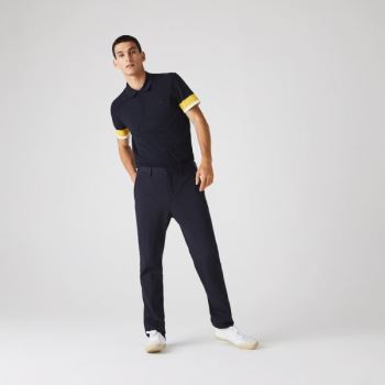 Lacoste Pleated Stretch Chino Pants Lacivert Mavi | ixklpP1R