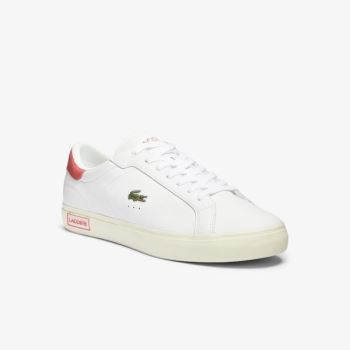 Lacoste Powercourt Smooth Deri Sneakers Beyaz Bej Rengi | tpzz2r0x