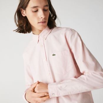 Lacoste Regular Fit Pamuklu Oxford Shirt Açık Pembe | kSPSdKOv