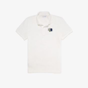 Lacoste Regular Fit Pamuklu Piqué Polo Shirt Beyaz Mavi | K8WIC0BE