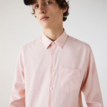 Lacoste Regular Fit Pamuklu Poplin Shirt Açık Pembe | LLO84oP6