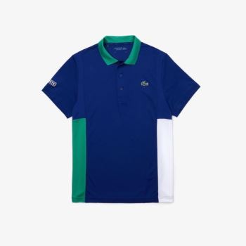 Lacoste SPORT Colorblock Mesh Nefes Alabilir Piqué Tenis Polo Shirt Mavi Yeşil Beyaz | Y1EoIlLj