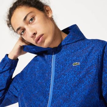 Lacoste SPORT Kukuletalı Print Zip Jacket Lacivert Mavi Mavi | vQOXRp05