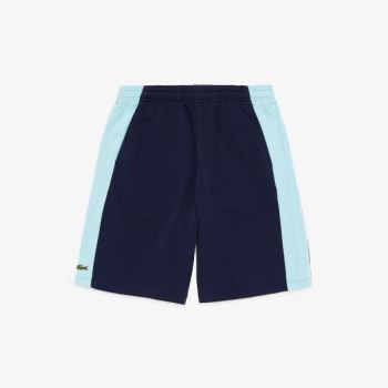 Lacoste SPORT Miami Open Colorblock Fleece Shorts Lacivert Mavi Turkuaz Beyaz | afbzf5V9