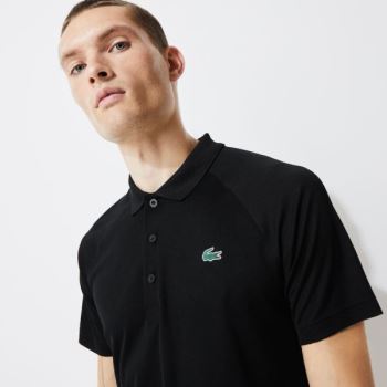 Lacoste SPORT Nefes Alabilir Run-Resistant Interlock Polo Shirt Siyah | E8FvJrdo