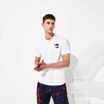 Lacoste SPORT Novak Djokovic Hafif Pamuklu Polo Beyaz Lacivert Mavi | z0l2YsT6