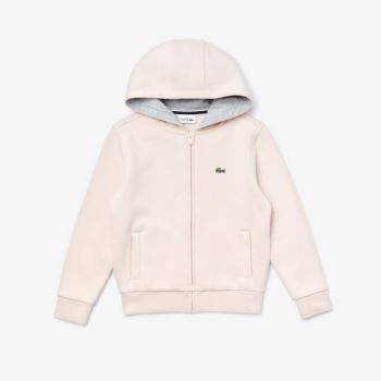 Lacoste SPORT Tenis Zippered Fleece Sweatshirt Açık Pembe Gri | qsCGFiOV