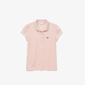 Lacoste Scalloped Collar Mini Piqué Polo Shirt Açık Pembe | pDk2v9WU