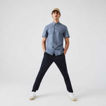 Lacoste Slim Fit Pamuklu Chambray Shirt Mavi | OQ3JvUaG