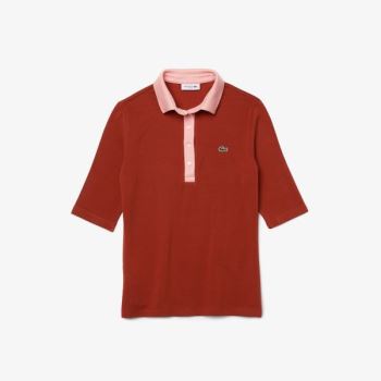 Lacoste Slim Fit Pamuklu Polo Shirt Kahverengi Pembe | OeZoXOoa