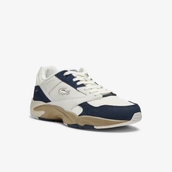 Lacoste Storm 96 Lo Nubuck Deri Sneakers Beyaz Lacivert | 8NcJV6zY