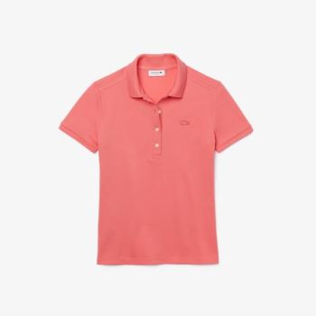 Lacoste Stretch Pamuklu Piqué Polo Shirt Pembe | EQDJ4YNO