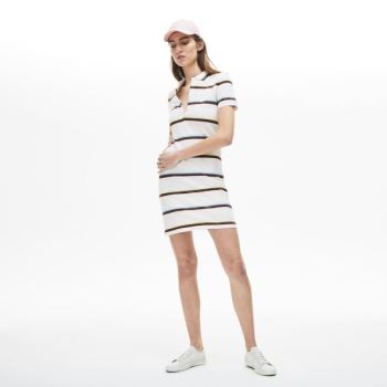 Lacoste Stretch Pamuklu Polo Elbise Beyaz | gQVhOB9k