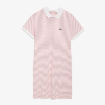 Lacoste Striped Polo Elbise Kırmızı Beyaz | MrXF3thO