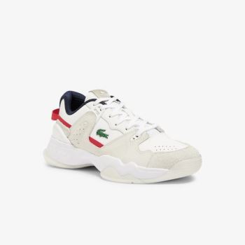 Lacoste T-Point Nubuck Deri Sneakers Beyaz Bej Rengi | HHCxhpt6