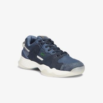 Lacoste T-Point Nubuck Deri Sneakers Lacivert | 7tH5iLSe