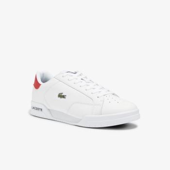 Lacoste Twin Serve Deri Colour-Pop Sneakers Beyaz Bej Rengi | BE7wkzuT