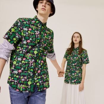 Lacoste x Jeremyville Regular Fit Pamuklu Shirt Lacivert Mavi Beyaz | 6BQ2zmdq