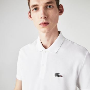 Lacoste x National Geographic Regular Fit Organic Pamuklu Polo Shirt Beyaz | 1KSquoBG