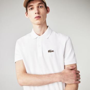 Lacoste x National Geographic Regular Fit Organic Pamuklu Polo Shirt Beyaz | 83ndG1qc