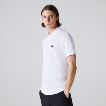 Lacoste x National Geographic Regular Fit Organic Pamuklu Polo Shirt Beyaz | tQ27kAIW