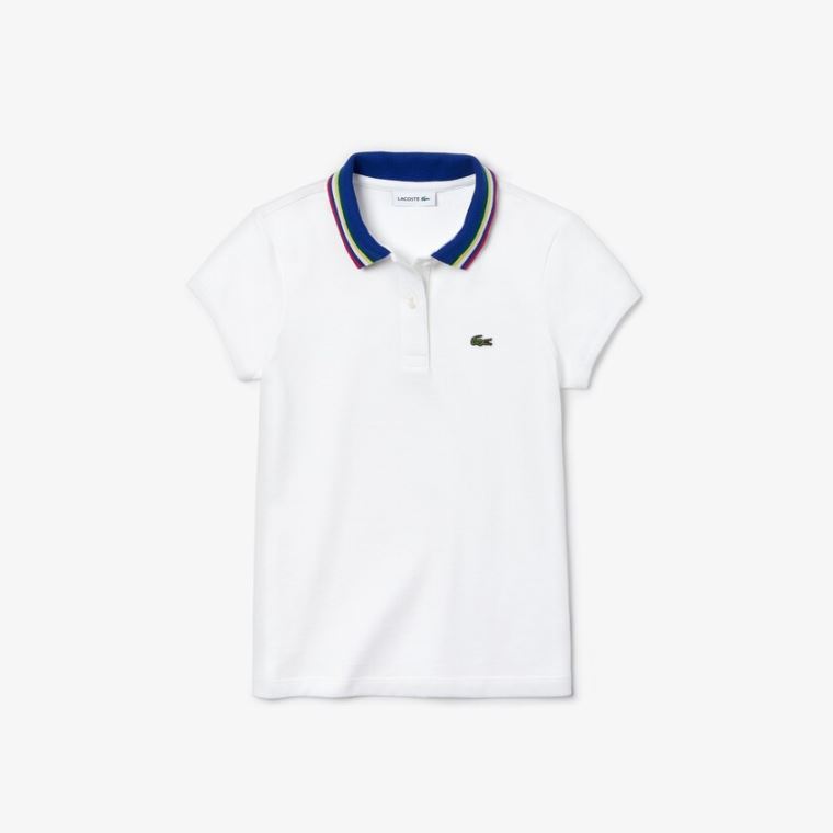 Lacoste A-Line Pamuklu Piqué Polo Beyaz | z6KeEB3k