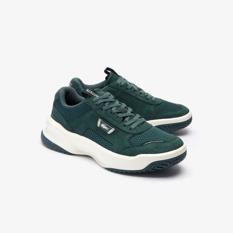 Lacoste Ace Lift Bicolour Deri Sneakers Koyu Yeşil Beyaz | TbPTGp0E