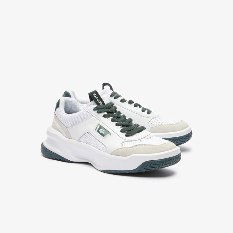 Lacoste Ace Lift Colourblock Deri Reflective Sneakers Beyaz Koyu Yeşil | jG9O8Sbz