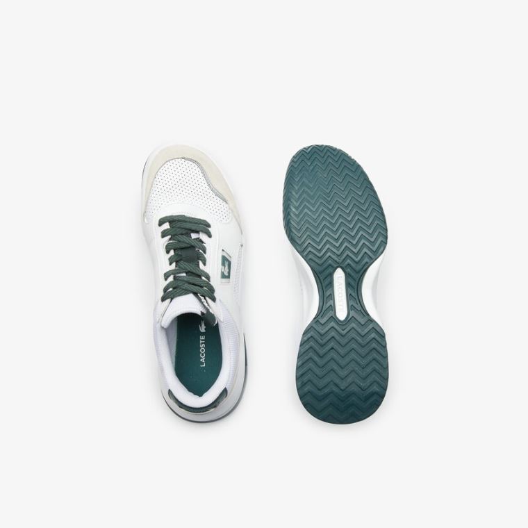 Lacoste Ace Lift Colourblock Deri Reflective Sneakers Beyaz Koyu Yeşil | jG9O8Sbz