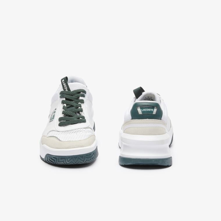 Lacoste Ace Lift Colourblock Deri Reflective Sneakers Beyaz Koyu Yeşil | jG9O8Sbz