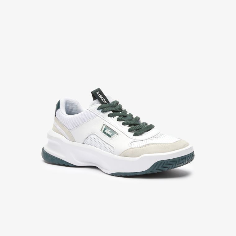 Lacoste Ace Lift Colourblock Deri Reflective Sneakers Beyaz Koyu Yeşil | jG9O8Sbz