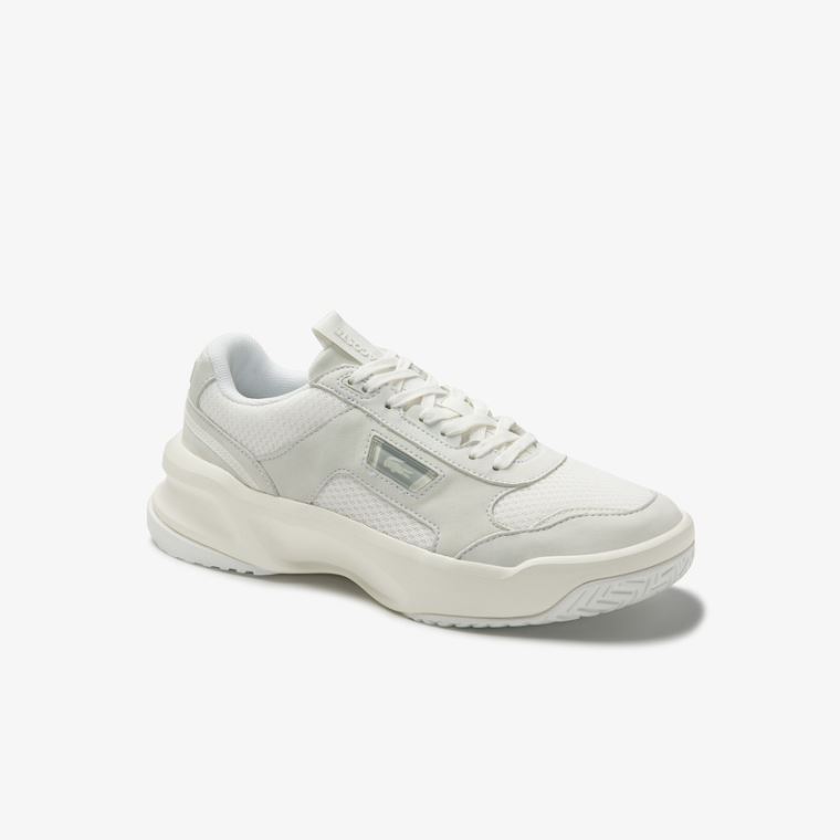 Lacoste Ace Lift Colourblock Deri Sneakers Beyaz Beyaz | 2hezFShW