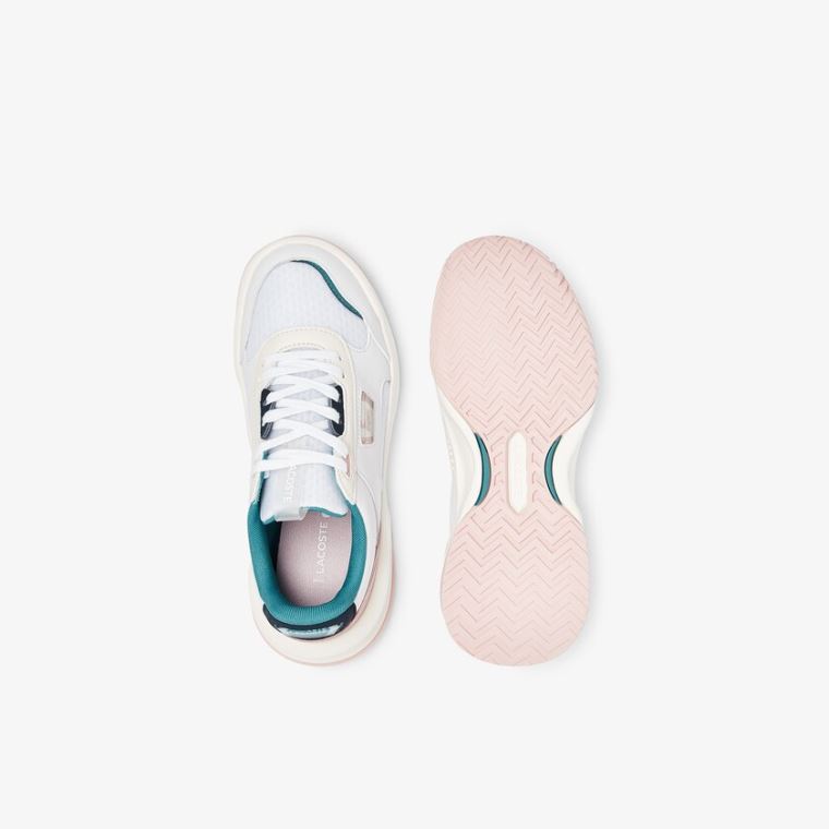 Lacoste Ace Lift Deri Sneakers Beyaz Pembe | tSNSFdb3